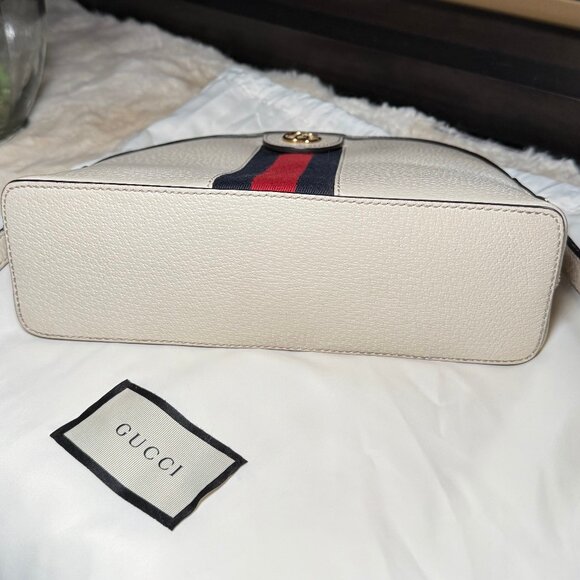 Gucci Cream Crossbody Bag with Red and Blue Stripe - Picture 9 of 11